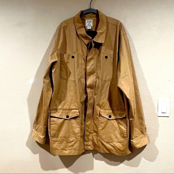 Mens field and stream camping outdoor Zip front chore jacket with pockets sz XL - Picture 1 of 9
